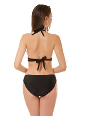 High Waist Swim Suit Cut Out One Piece Black