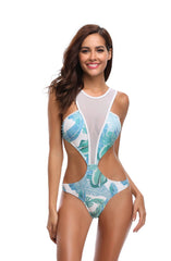 Baby Blue Tropical One Piece